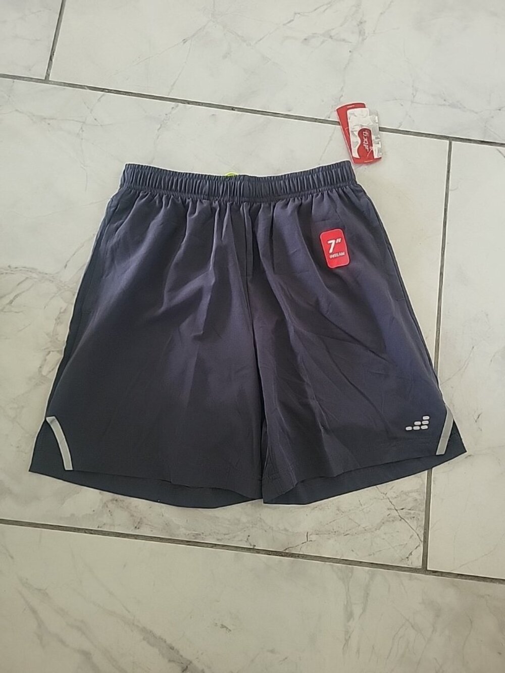 BCG Running Shorts Mens Small Dark Grey Lined Athletic Draw String Elastic Waist